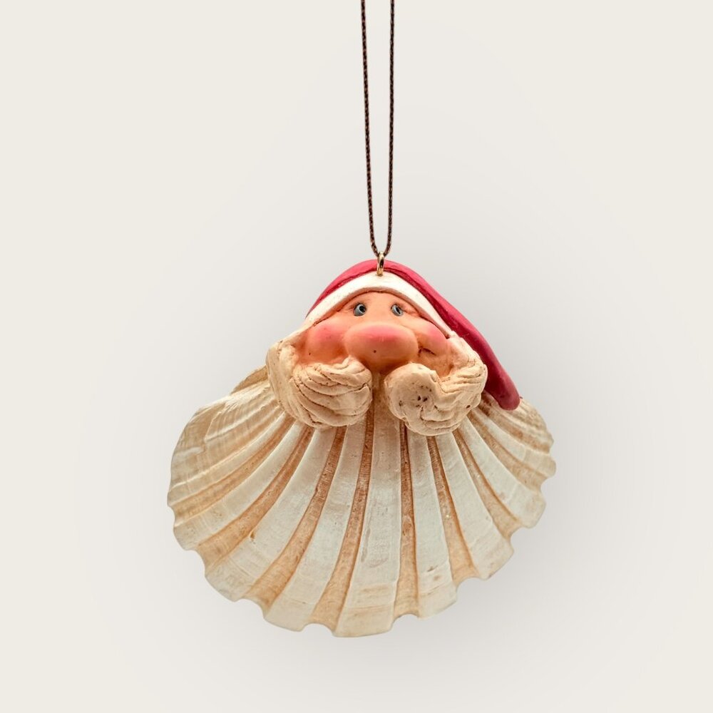 Santa Claus Resin Seashell Christmas Ornament Hanging Decoration